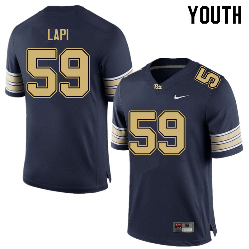 Youth #59 Nick Lapi Pitt Panthers College Football Jerseys Sale-Navy